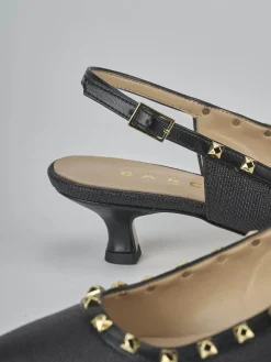 Slingback tacco 4cm pelle nero