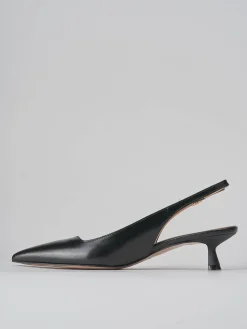 Slingback tacco 5cm pelle nero