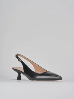 Slingback tacco 5cm pelle nero