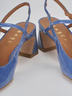 Slingback tacco 5cm pelle jeans