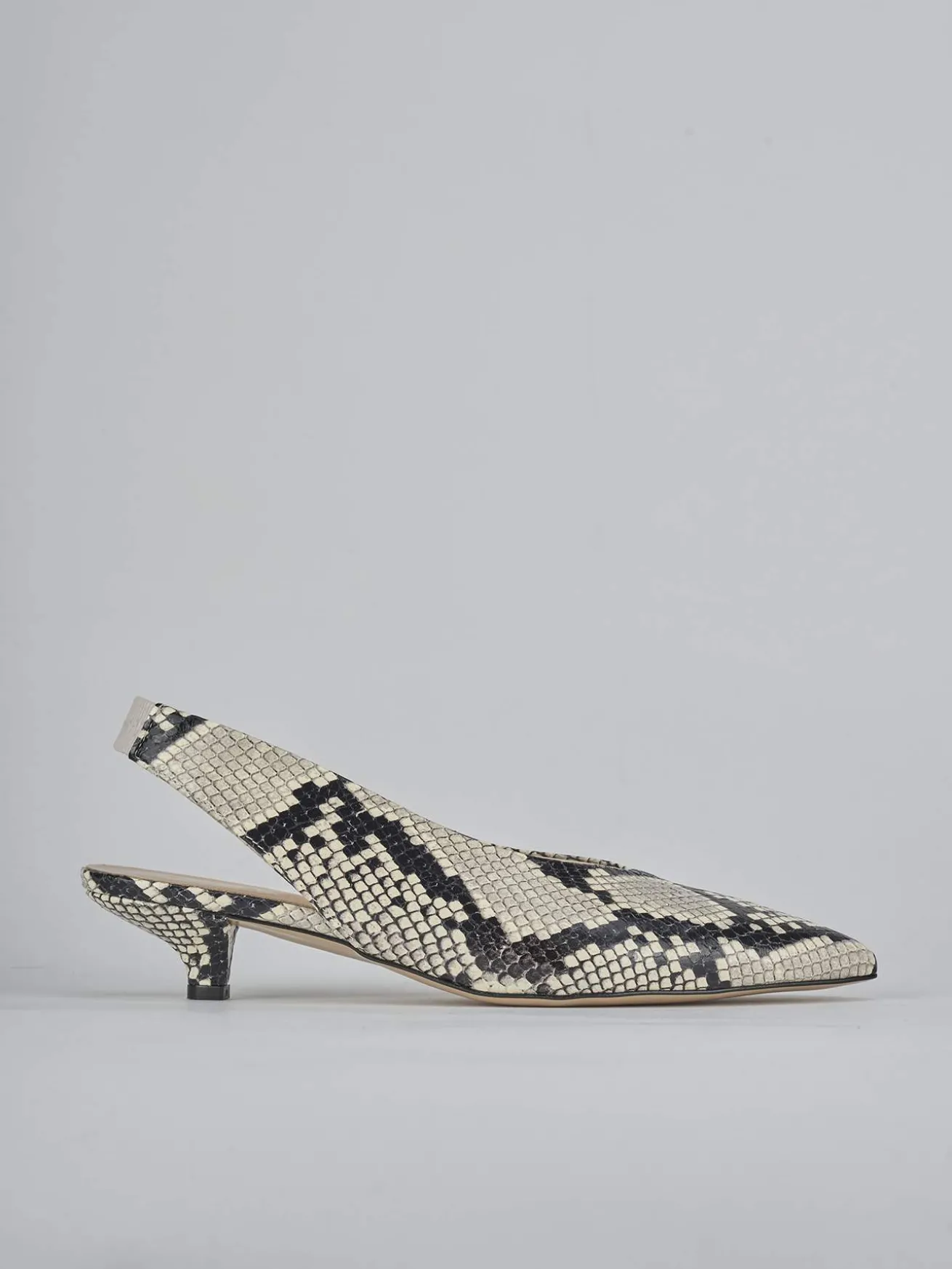 Slingback tacco 4cm pitone beige