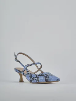 Slingback tacco 5cm pitone rosa