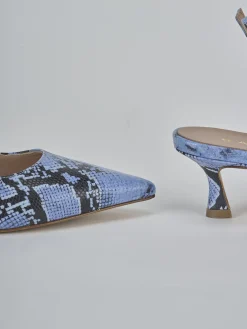 Slingback tacco 5cm pitone rosa