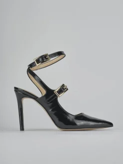 Slingback tacco 9cm vernice nero
