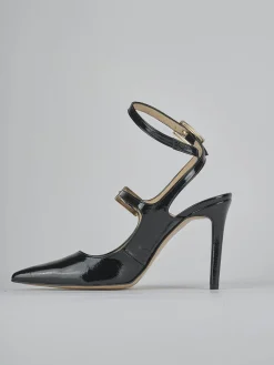 Slingback tacco 9cm vernice nero
