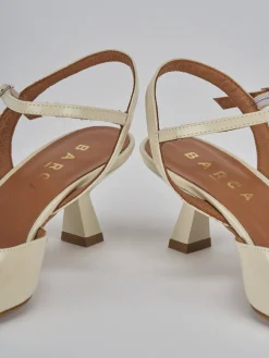 Slingback tacco 5cm vernice bianco