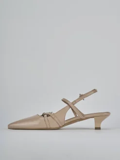 Slingback tacco 3cm vernice beige