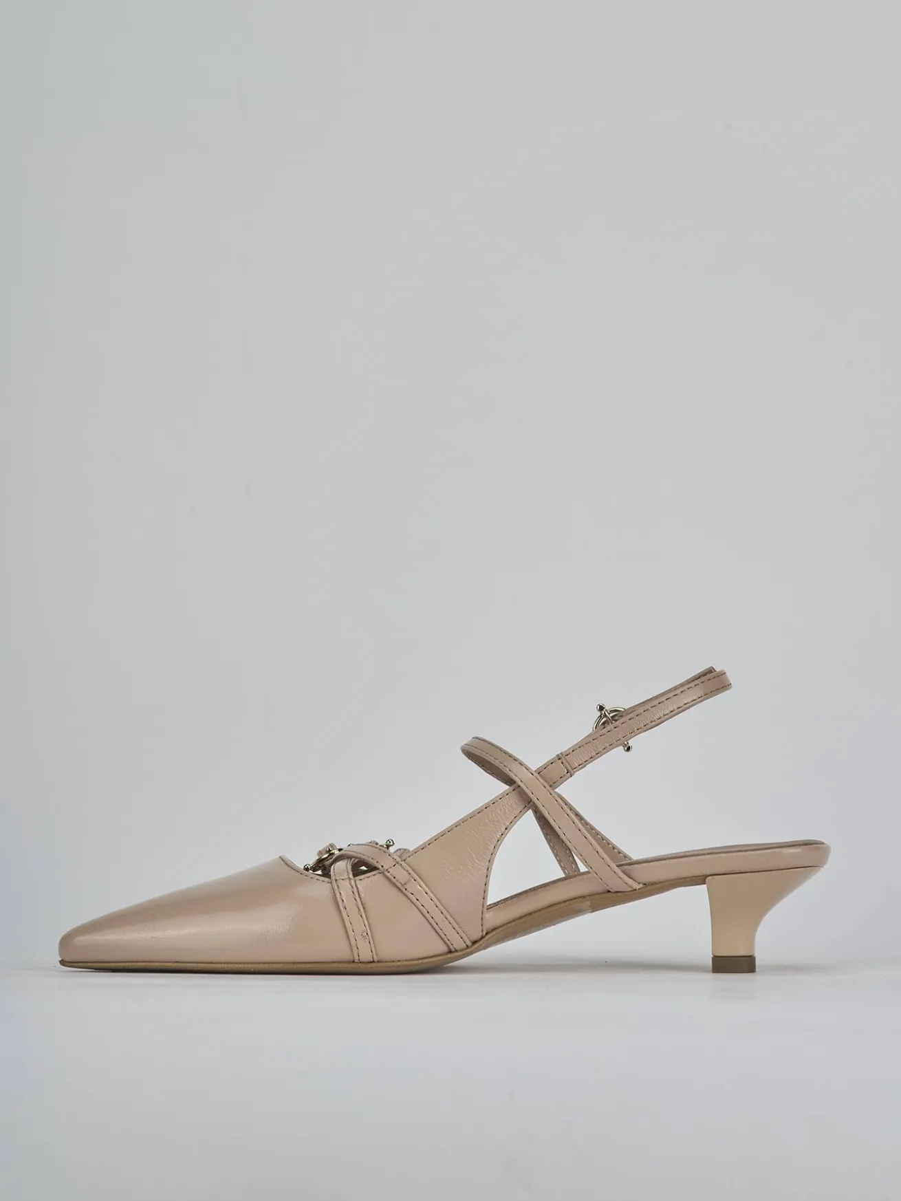 Slingback tacco 3cm vernice beige