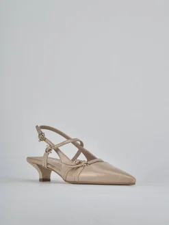 Slingback tacco 3cm vernice beige