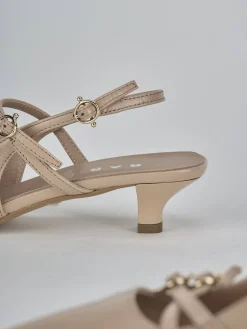Slingback tacco 3cm vernice beige