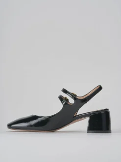 Slingback tacco 5cm vernice nero