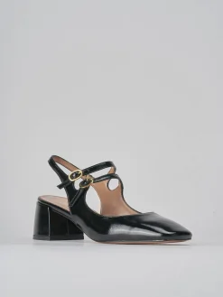 Slingback tacco 5cm vernice nero