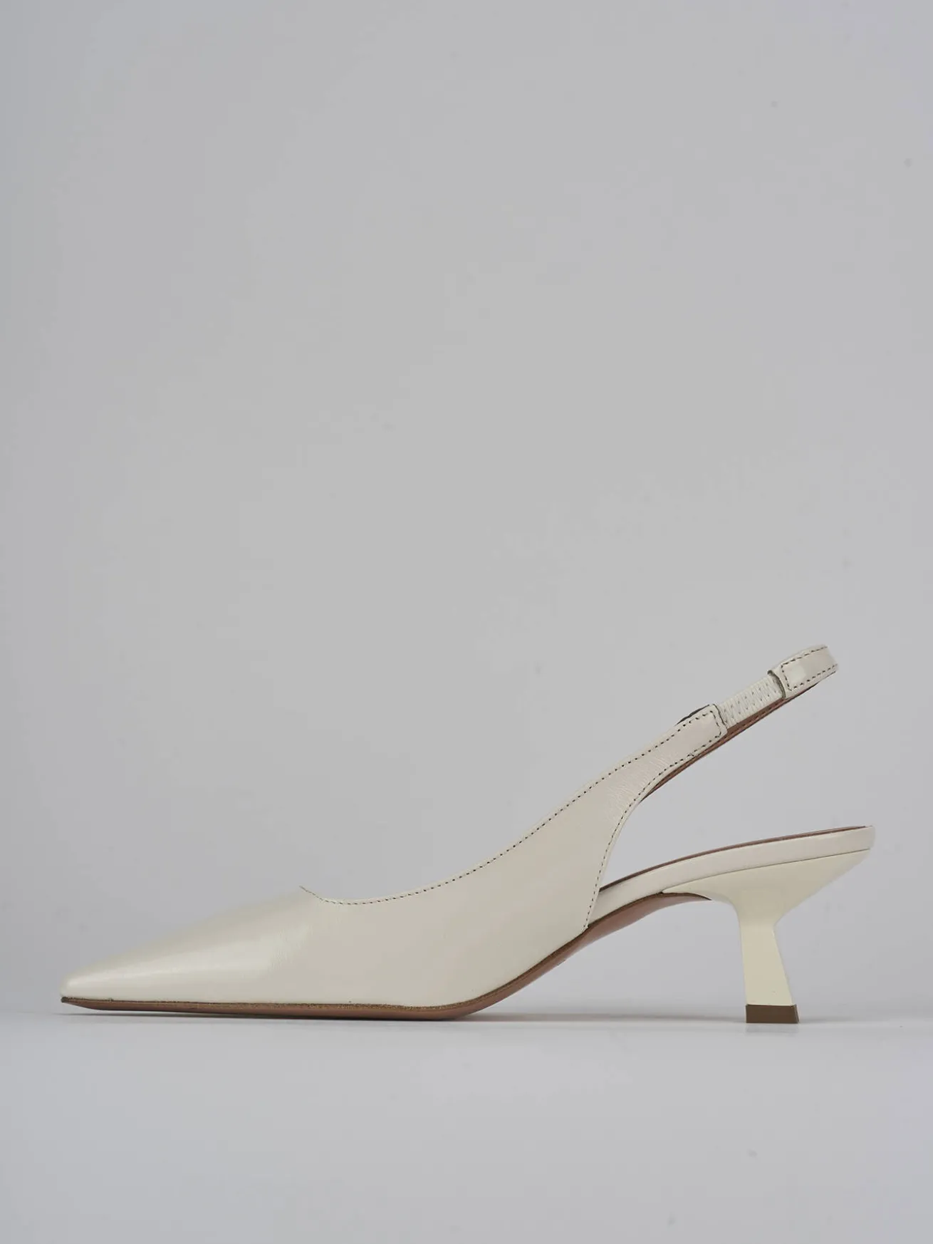 Slingback tacco 6cm vernice bianco