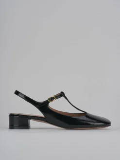 Slingback tacco 3cm vernice nero