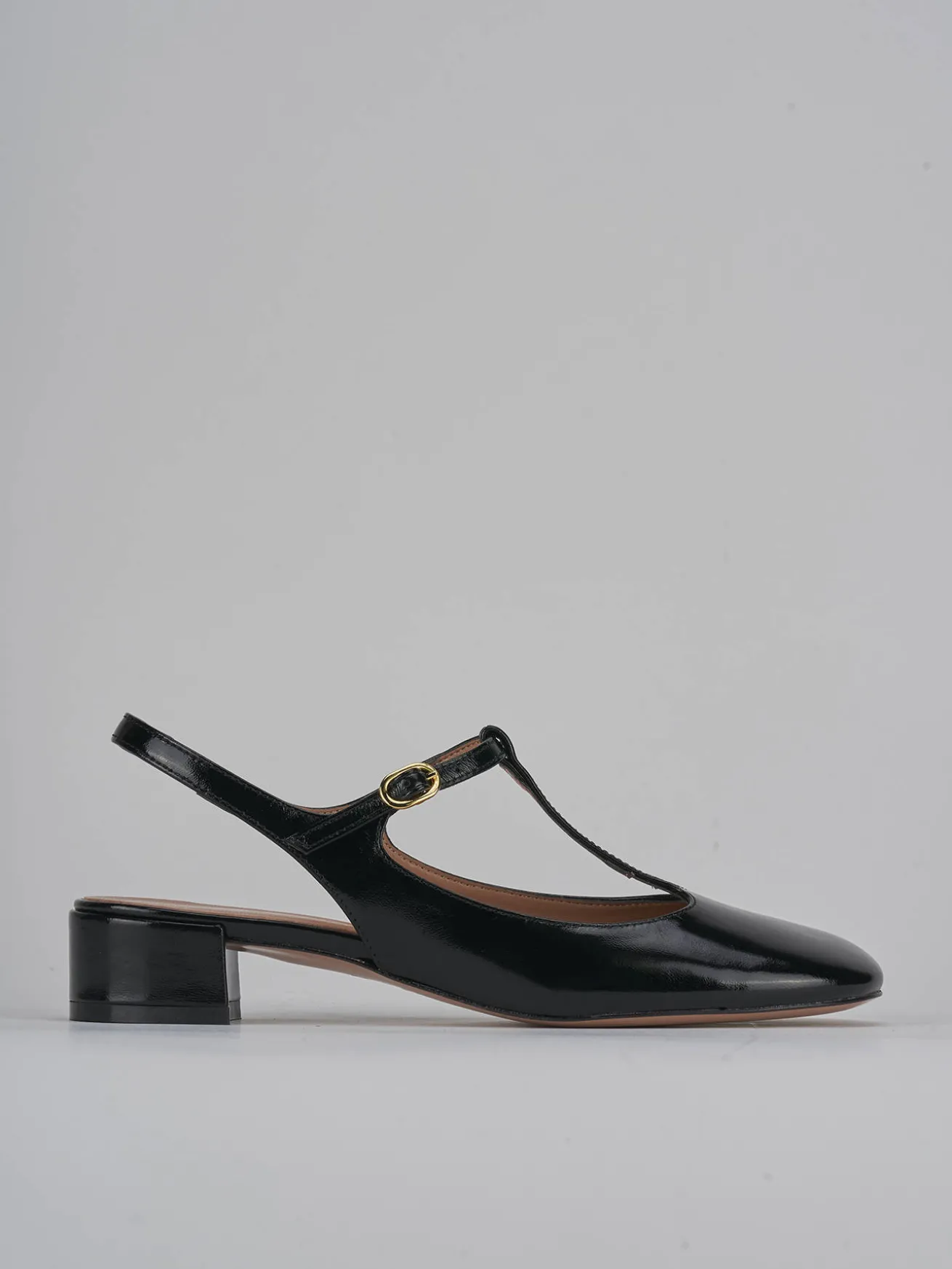 Slingback tacco 3cm vernice nero