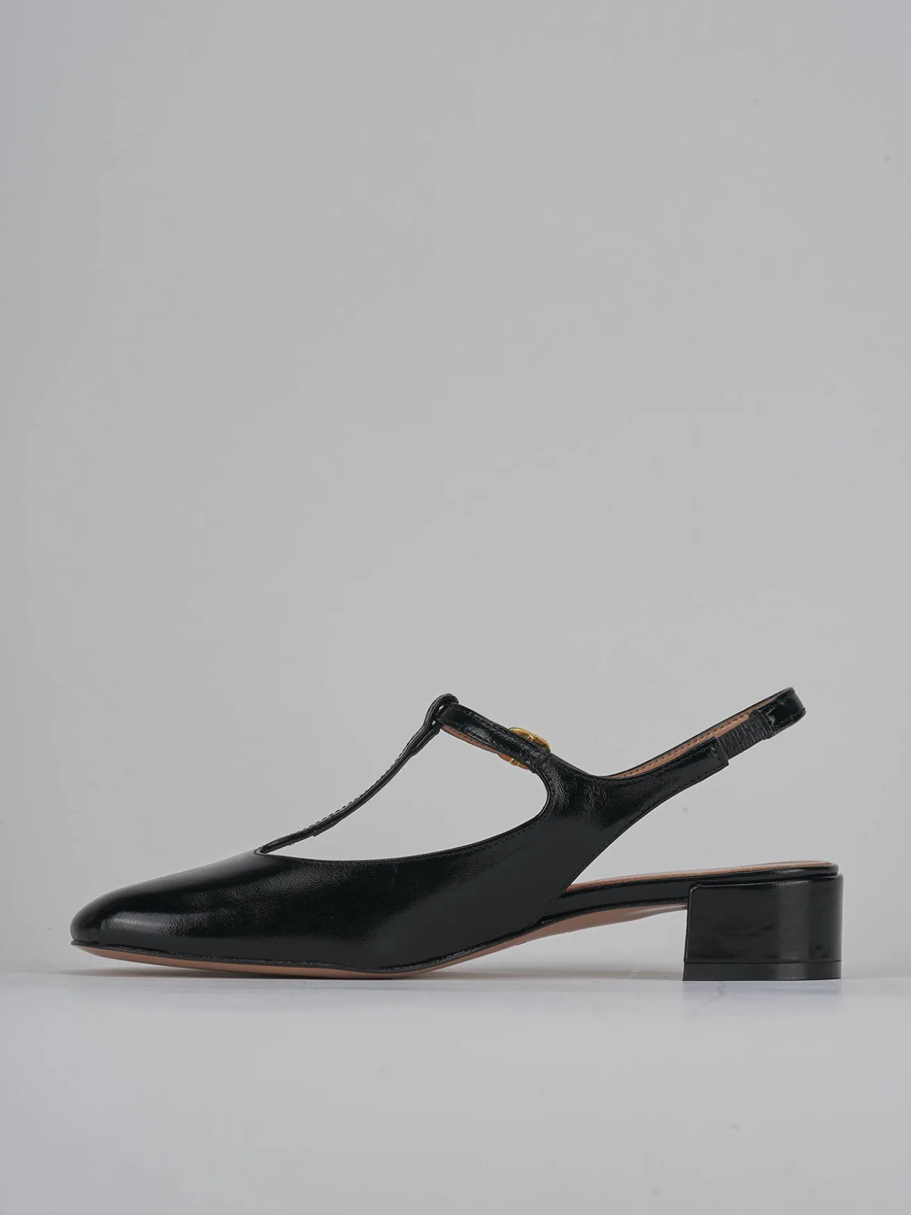 Slingback tacco 3cm vernice nero