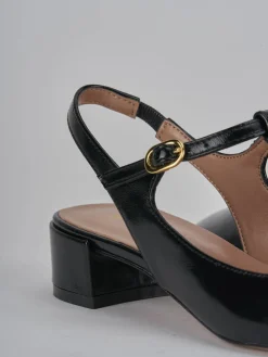 Slingback tacco 3cm vernice nero