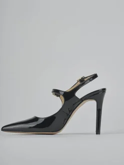 Slingback tacco 6cm vernice nero