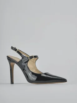 Slingback tacco 6cm vernice nero