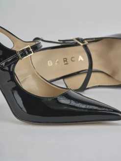 Slingback tacco 6cm vernice nero