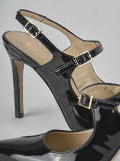 Slingback tacco 6cm vernice nero