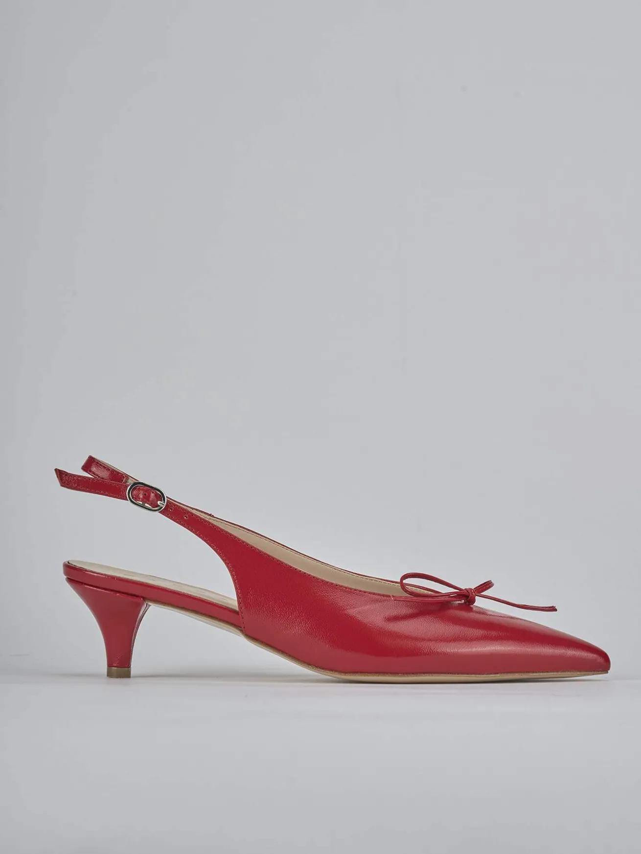 Slingback tacco 5cm vernice rosso