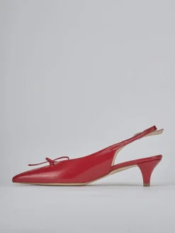 Slingback tacco 5cm vernice rosso