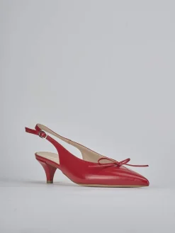 Slingback tacco 5cm vernice rosso