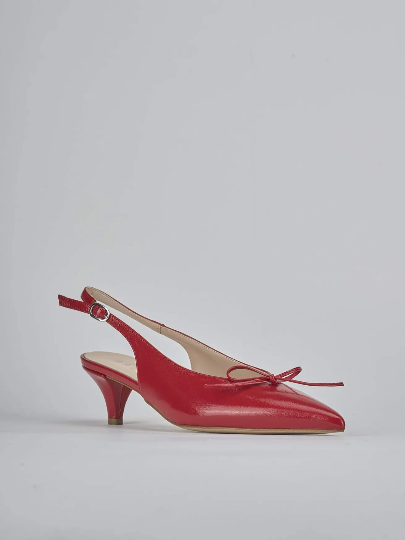 Slingback tacco 5cm vernice rosso