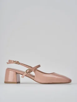 Slingback tacco 5cm vernice rosa
