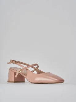 Slingback tacco 5cm vernice rosa