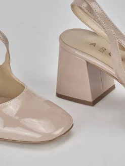 Slingback tacco 6cm vernice rosa