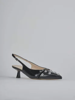 Slingback tacco 5cm vernice nero