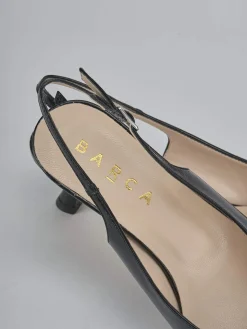 Slingback tacco 5cm vernice nero