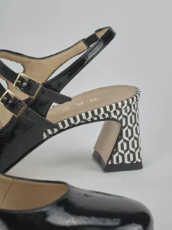 Slingback tacco 5cm vernice nero