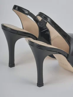 Slingback tacco 9cm vernice nero