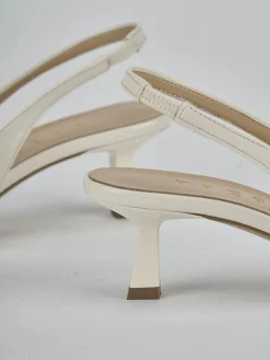 Slingback tacco 7cm vernice bianco