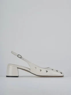 Slingback tacco 5cm vernice beige