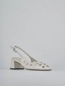 Slingback tacco 5cm vernice beige