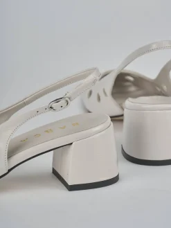 Slingback tacco 5cm vernice beige