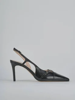 Slingback tacco 7cm vernice nero
