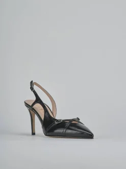 Slingback tacco 7cm vernice nero
