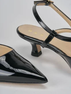 Slingback tacco 4cm vernice nero