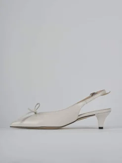 Slingback tacco 5cm vernice beige