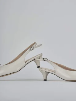 Slingback tacco 5cm vernice beige