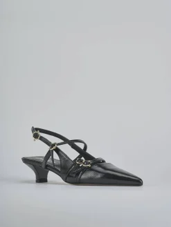 Slingback tacco 3cm vernice nero