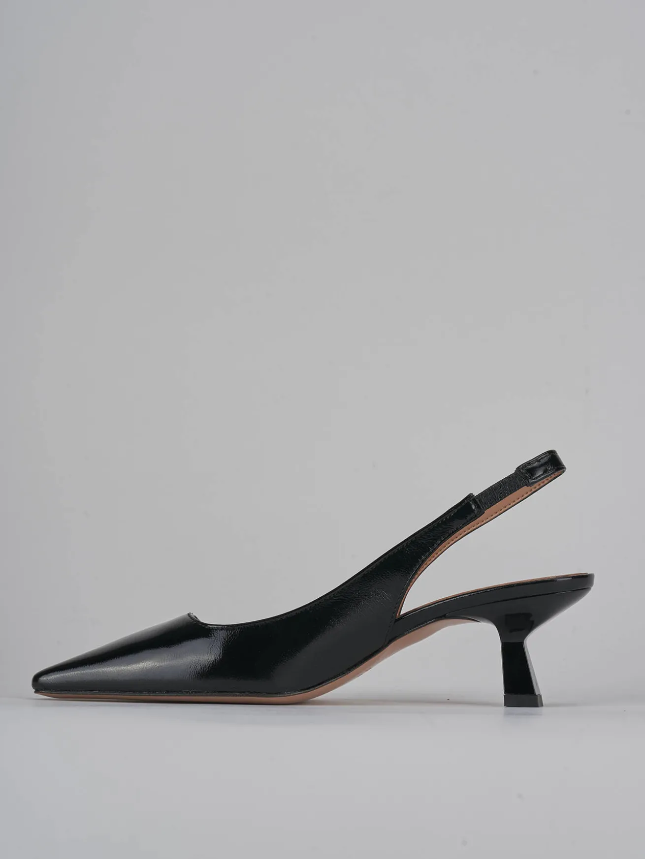 Slingback tacco 6cm vernice nero