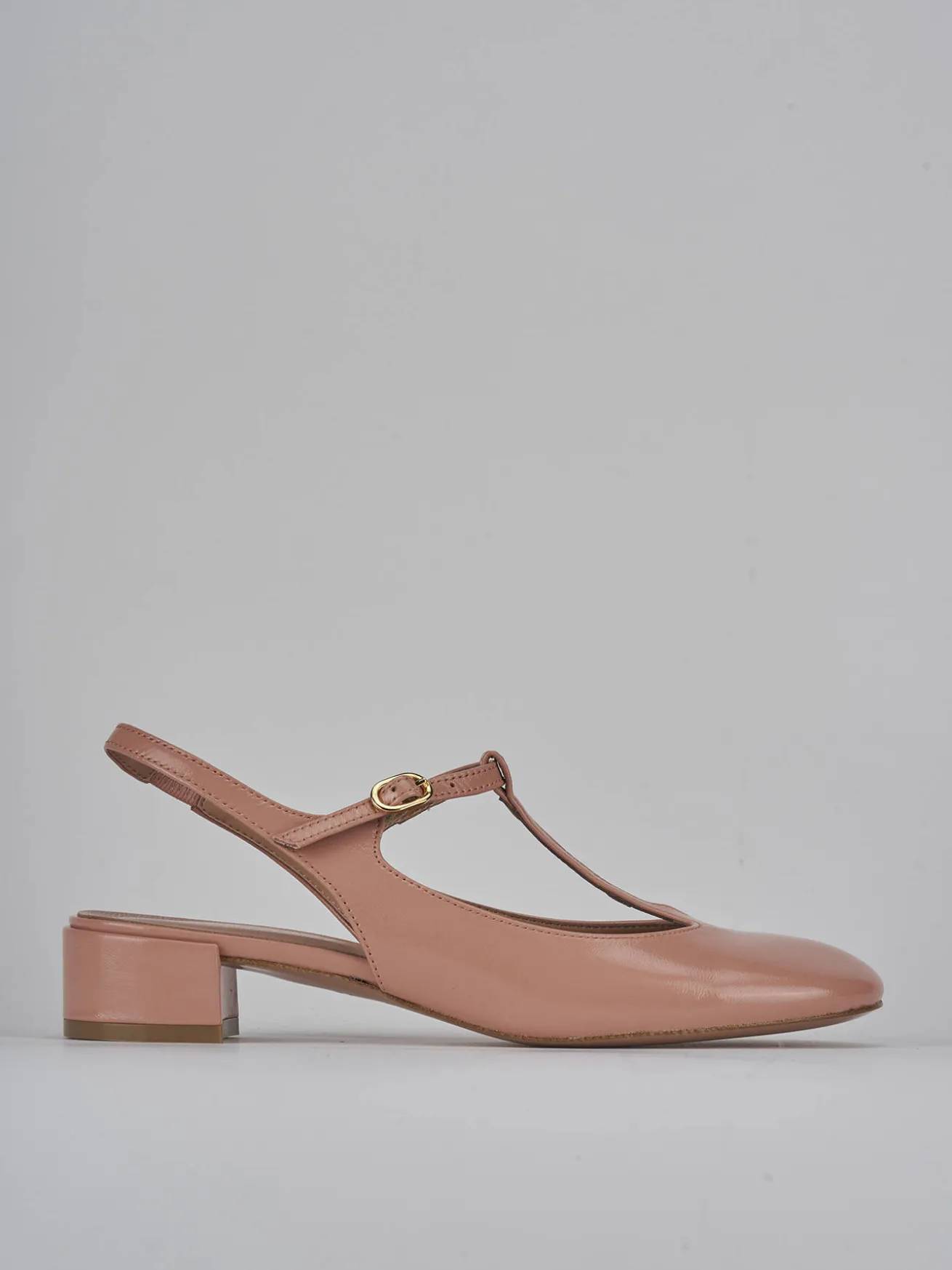 Slingback tacco 3cm vernice rosa