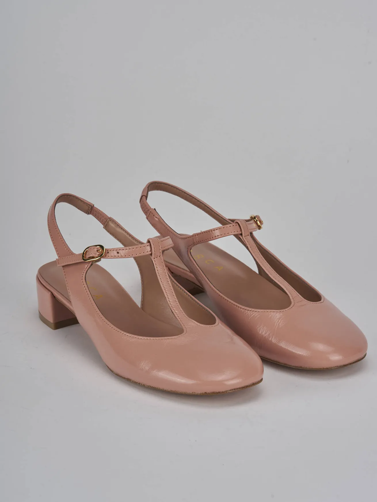 Slingback tacco 3cm vernice rosa
