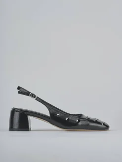 Slingback tacco 5cm vernice nero